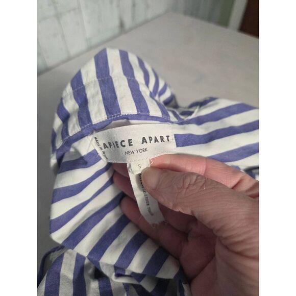 Apiece Apart Oversized Striped Preppy Blokecore Colorblock Button Down Sz. S - Picture 5 of 6